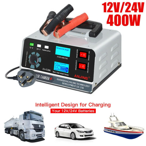 Імпульсний зарядний пристрій Anjing AJ-618A 12-24В, 220В, 400W 20-40А