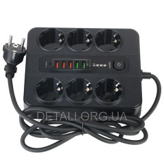 Удлинитель 6 розеток 5USB 1Type-C 2м 3000Вт 2