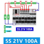 BMS контроллер 5S 21V 100A для зарядки Li-on аккумуляторов