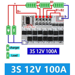 BMS контролер 3S 12V 100A для зарядки Li-on акумуляторів 2