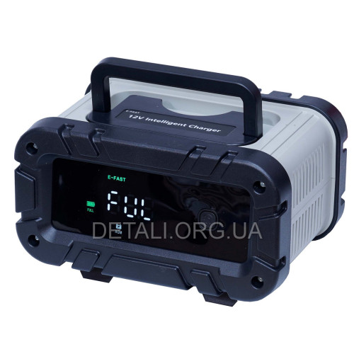 Імпульсний зарядний пристрій E-Fast TK-400 12V 6A з дисплеєм Black-Grey
