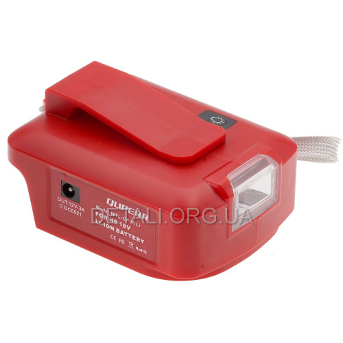 Адаптер перехідник WTL-CP (ЗП) USB/Type-C з ліхтариком для акумуляторів Einhell 18В