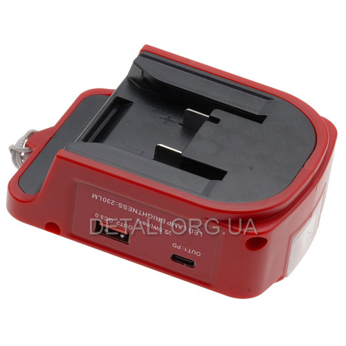 Адаптер переходник WTL-CP (ЗУ) USB/Type-C с фонариком для аккумуляторов Einhell 18В