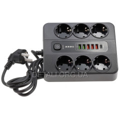 Удлинитель BKL-11EU 2м 3000 Вт розетка/USB/Type-C с защитой 