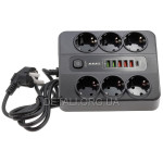 Удлинитель BKL-11EU 2м 3000 Вт розетка/USB/Type-C с защитой 