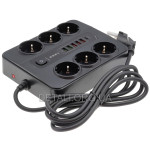 Удлинитель BKL-11EU 2м 3000 Вт розетка/USB/Type-C с защитой 