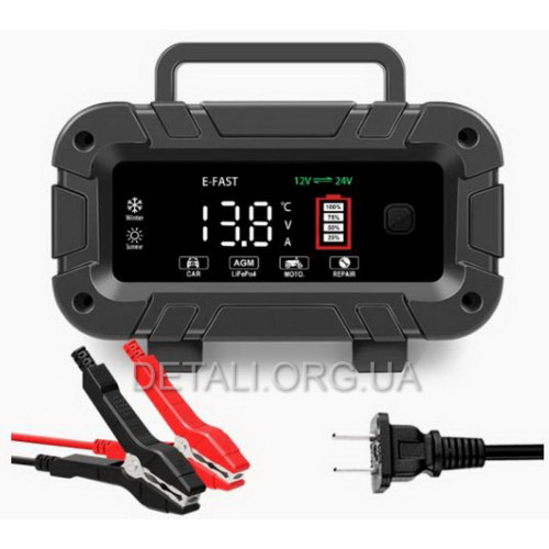 Імпульсний зарядний пристрій E-Fast K-1200 12V20A 24V10A свинцево-кислотний LiFePO4