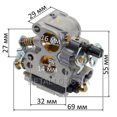 Карбюратор бензопилы Husqvarna 235, 236, 240 аналог 5747194-02 2