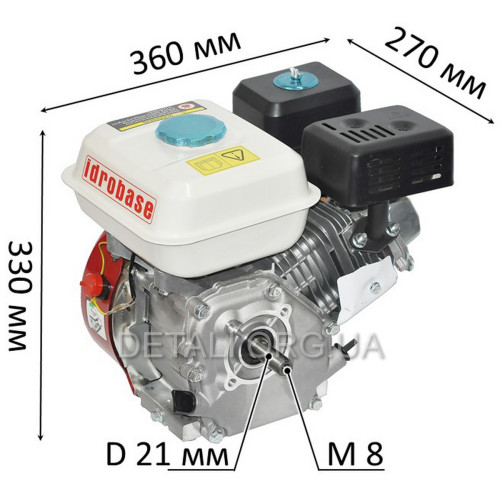 Двигатель бензиновый генератора, мотоблока 168F (6,5 HP) вал d20 шпонка