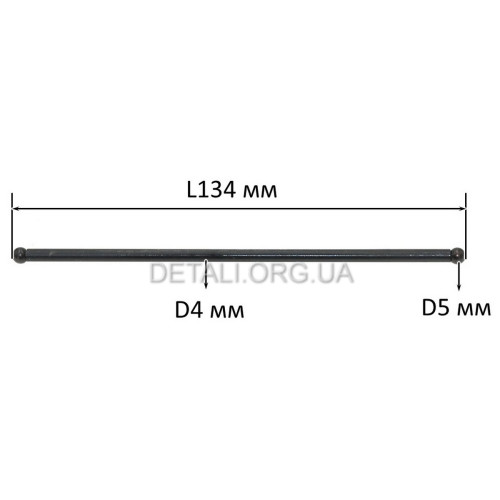 Штанга клапана (штанга толкателя) двигателя 168F/GX160/GX200 (1 шт) (L134/D4*5 мм)