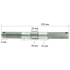 Вал коліс шестигранний (L-255 мм) мотоблок 168F(6,5Hp)