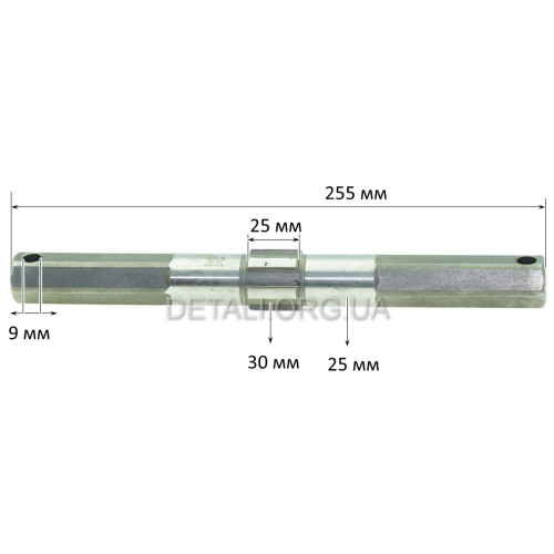 Вал колес шестигранный (L-255 мм) мотоблок 168F (6,5Hp)