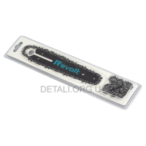 Шина 6"+ 2 цепи Revolt 37 звеньев шаг 1/4" паз 1,1 мм аккумуляторной цепной пилы Revolt BCS 260