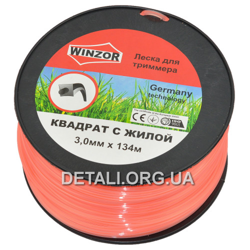 Леска косильная квадрат d3 мм 3 LB (134 м) с кордом Winzor