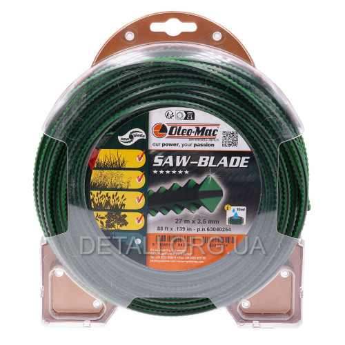 Профессиональная леска триммера Oleo-Mac SAW-BLADE POWER passion (3,5*27 м/лезвие) оригинал 63040254
