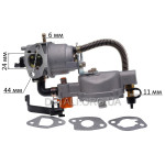 Карбюратор генератора 168F/170F 2,0-3,0 kWt + газовий редуктор.