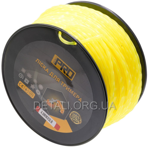 Леска косильная спираль d4 мм 3 LB (125 м) витой квадрат