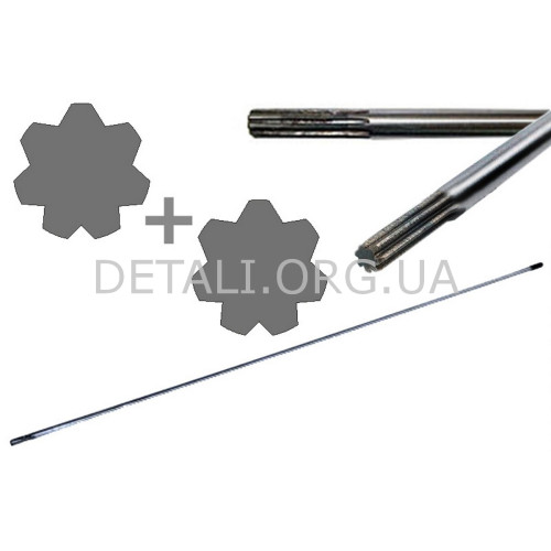 Вал мотокосы 7Tx7T d-7mm L-1530mm