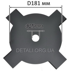Ніж тримера 4-T чорний тип2 (d25*181 мм) 2