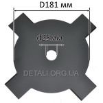 Ніж тримера 4-T чорний тип2 (d25*181 мм)