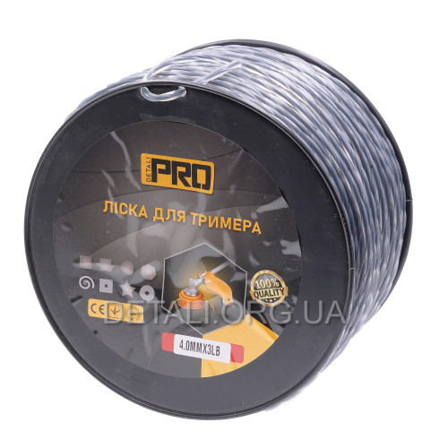 Леска косильная спираль d4 мм 3 LB (81 м) с кордом