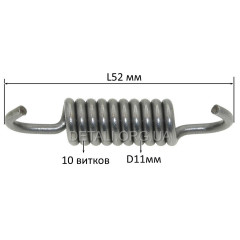 Пружина сцепления мотокосы 40-5, 44-5 (D11 L52мм, 10 витков)