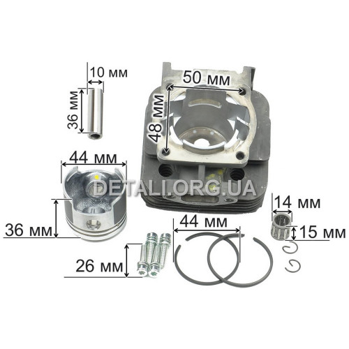 Поршневая мотокосы ZOMAX ZMG5302 цилиндр в сборе 1E44F