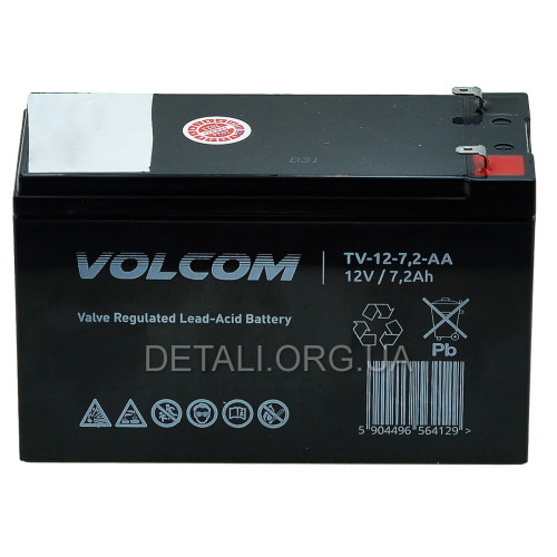 Акумулятор Volcom TV-12-7,2 АA 12V 7.2A