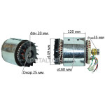 Електродвигун у зборі (якір+статор) генератора 168F (3.5 kWt 220V) МІДЬ
