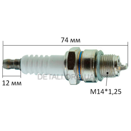 Свеча зажигания генератора L74mm (M14*1.25 12mm)