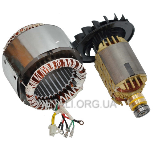 Электродвигатель в сборе (якорь+статор) генератора 168F (2.5 kWt 380V) МЕДЬ