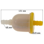 Фільтр паливний VJ Parts d6*D29*L52/30 циліндричний з паперовим елементом