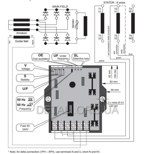 AVR регулятор напруги генератора Leroy Somer R120