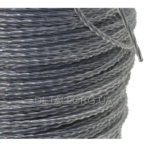 Ліска косильна спіраль d3 мм 5 LB (370 м) кручений квадрат з кордом