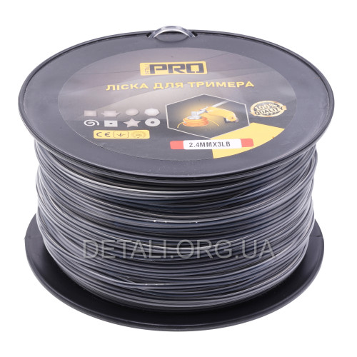 Ліска косильна квадрат d2.4 мм 3 LB (210 м) з кордом