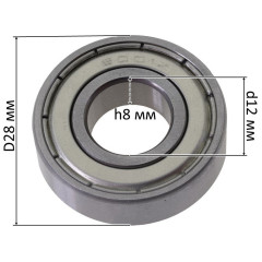 10шт Підшипник 6001 ZZ 12*28*8 метал 2