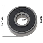 10шт Подшипник 608 2RS 8*22*7 резина