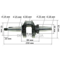 Коленвал двигателя генератора 168F L 230 2