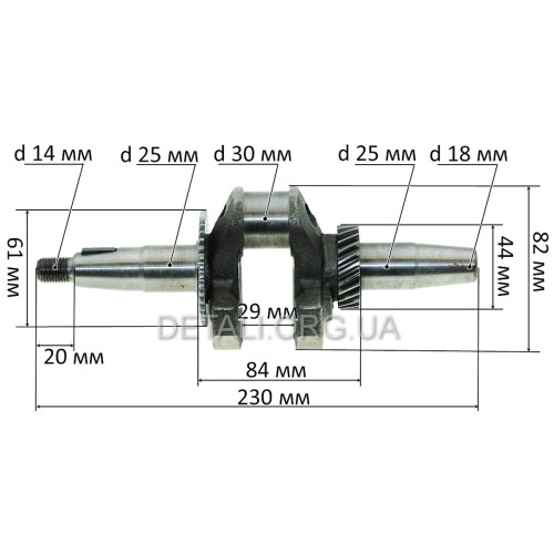 Коленвал двигателя генератора 168F L 230
