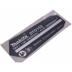 Фирменная табличка с основными характеристиками ударного шуруповерта Makita DTD153 оригинал 852K79-1
