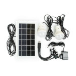 Ліхтар акумуляторний 1LED 5W + 22 SMD, виносна сонячна панель, виносні 2 led лампи, кабель для зарядки телефону-планшета