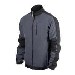 Куртка SOFTSHELL темно серо-черная, с водо-ветрозащитой трехслойная размер XXXL INTERTOOL SP-3136